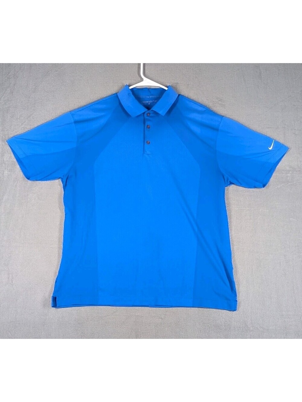Nike Golf Mens XL Golf Polo Shirt Blue Dri-Fit Short Sleeve Athletic Fit Dry